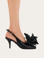 Ferragamo Flower embellished slingback - Image 6